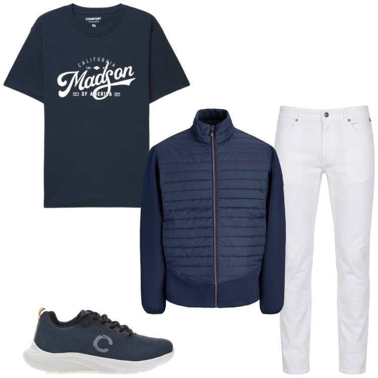 Outfit uomo - Total look #2468033. Stile Casual per Tutti i giorni. Abbinamento con giacche, pantaloni, t-shirt, sneakers.