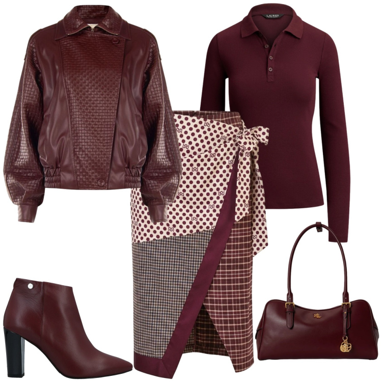 Outfit donna - Casual chic ufficio tempo libero. Stile Casual chic per Tutti i giorni. Abbinamento con stivaletti, gonne longuette, giacche, polo, borse a mano.
