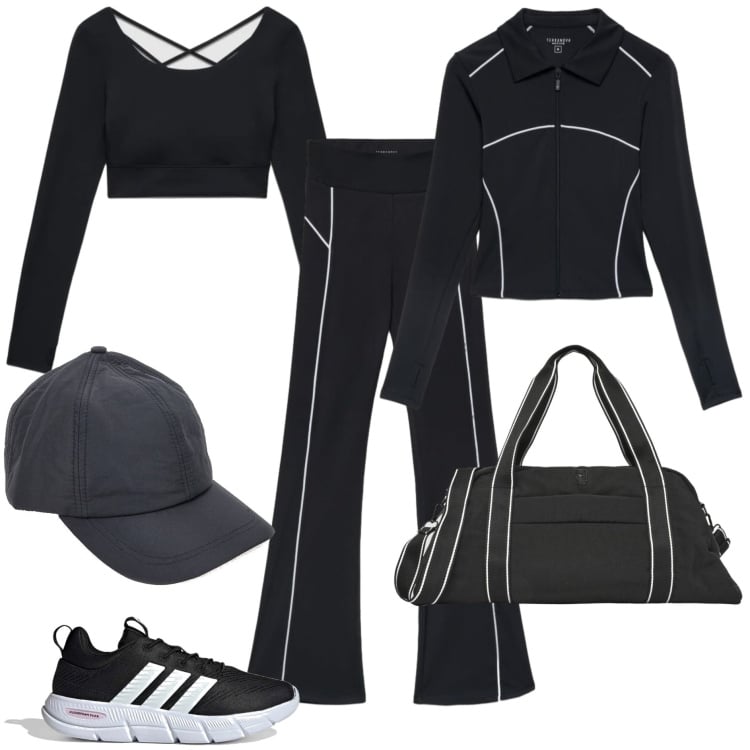 Outfit donna - Terranova - Active collection FW26. Stile Basic per Tutti i giorni. Abbinamento con leggings sportivo, felpe sportive, borse sportive, t-shirt sportive, cappelli con visiera, sneakers.