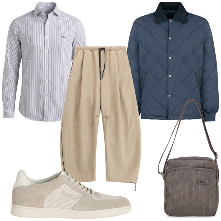 Outfit uomo - Total look #2468217. Stile Casual per Tutti i giorni. Abbinamento con sneakers, camicie, pantaloni, giacche, portafogli.