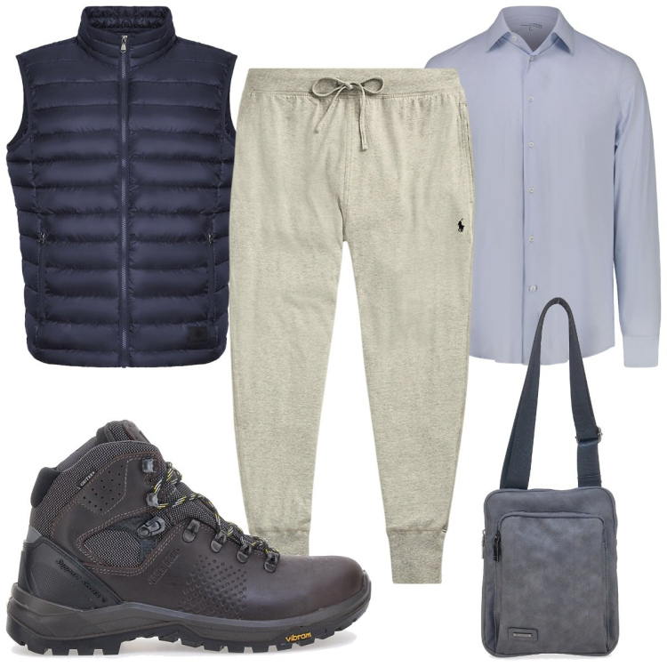 Outfit uomo - Total look #2468226. Stile Casual per Tutti i giorni. Abbinamento con camicie, piumini, pantaloni, portafogli, stivali e stivaletti.