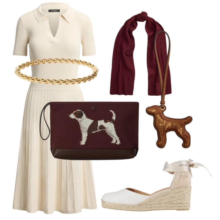 Outfit donna - Io e Teodoro. Stile Chic per Tutti i giorni. Abbinamento con espadrillas, pochette, ciondoli, vestiti, braccialetti, sciarpe.