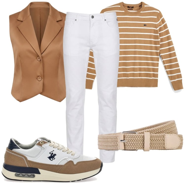 Outfit uomo - Total look #2468327. Stile Trendy per Tutti i giorni. Abbinamento con cinture, pantaloni, gilet, sneakers, pullovers.