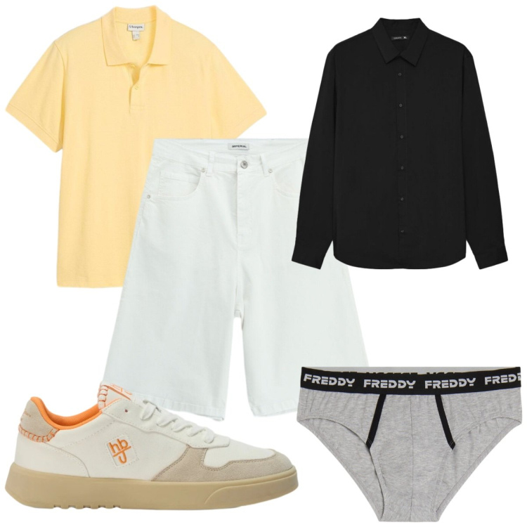 Outfit uomo - Total look #2468441. Stile Casual per Tutti i giorni. Abbinamento con polo, sneakers, bermuda, camicie, slip.