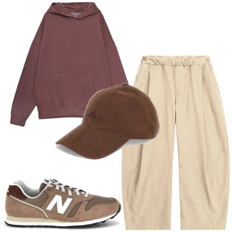 Outfit uomo - Total look #2468467. Stile Urban per Tutti i giorni. Abbinamento con pantaloni, felpe con cappuccio, cappelli con visiera, sneakers.