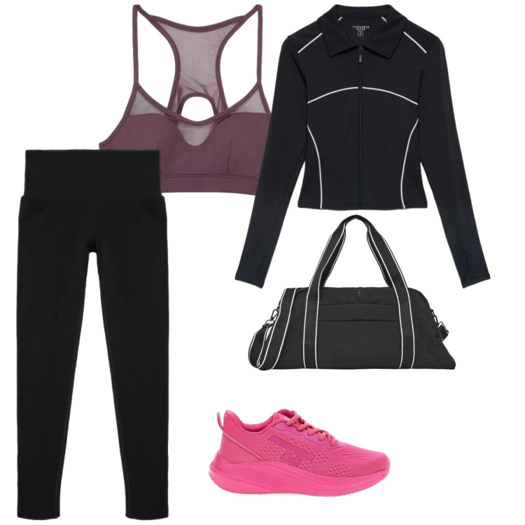 Outfit donna - Terranova movimento. per Sport. Abbinamento con borse sportive, leggings sportivo, top sportivi, felpe sportive, sneakers.