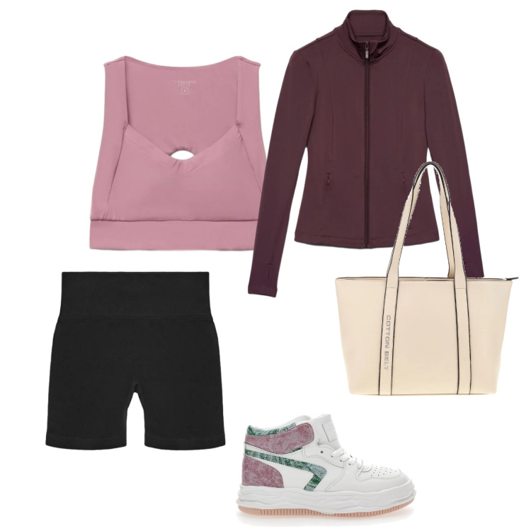 Outfit donna - Sport terranova. per Sport. Abbinamento con top sportivi, felpe sportive, leggings sportivo, shopping bag, sneakers.