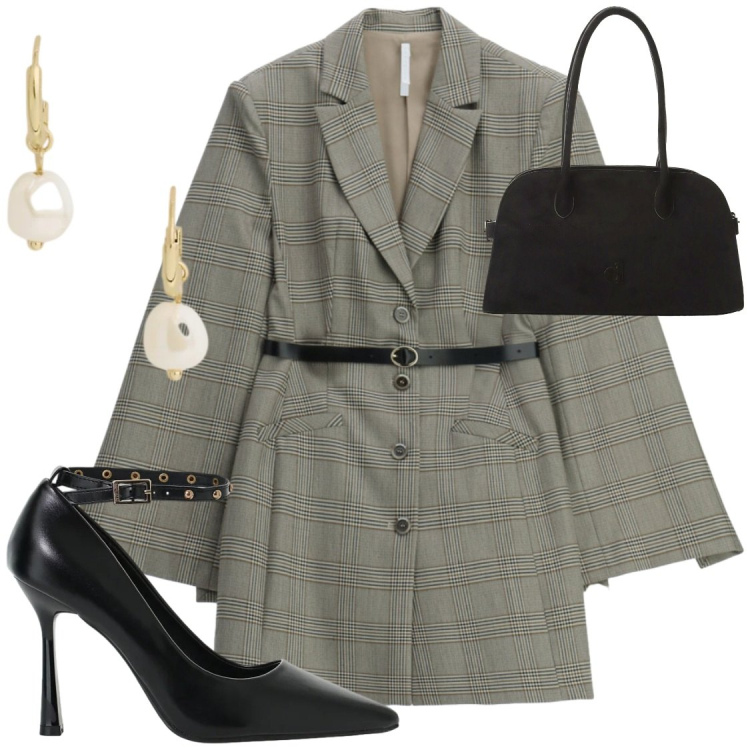 Outfit donna - Serate autunnali. Stile Chic per Serata fuori. Abbinamento con vestiti corti, décolleté, borse a spalla, orecchini.