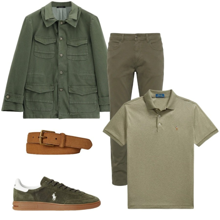 Outfit uomo - Casual di giorno. Stile Casual per Tutti i giorni. Abbinamento con pantaloni, cappotti, sneakers, cinture, polo.