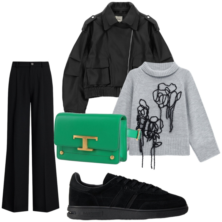 Outfit donna - Bomber funzionale. Stile Casual per Tutti i giorni. Abbinamento con marsupi, pullovers, giacche, sneakers, pantaloni.