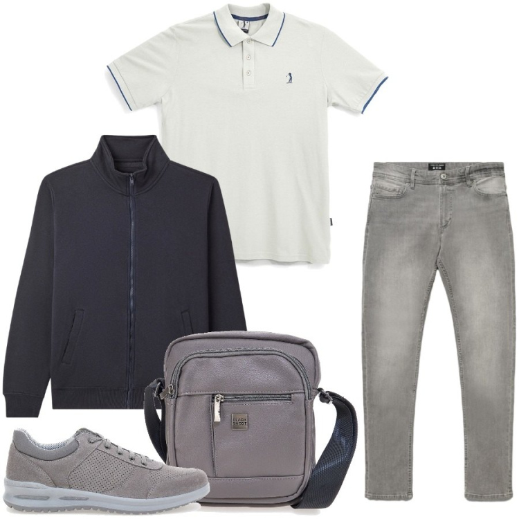 Outfit uomo - Sportivo con classe. Stile Casual per Tutti i giorni. Abbinamento con giacche, jeans skinny, scarpe stringate, borse sportive, polo.