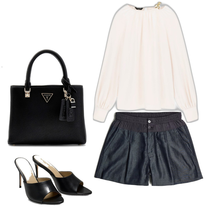 Outfit mujer - Trendy. Estilo Trendy para Noche/Fiesta elegante. Combinación con sandalias de tacón, bolsos de mano, blusas, shorts.