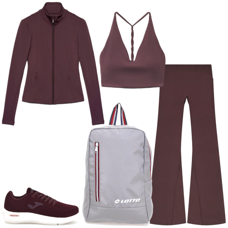 Outfit donna - Total look #2468682. Stile Sporty chic per Sport. Abbinamento con felpe sportive, top sportivi, leggings sportivo, zaini, sneakers.