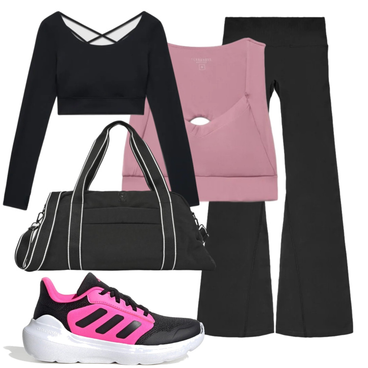 Outfit donna - Total look #2468704. Stile Sporty chic per Sport. Abbinamento con top sportivi, leggings sportivo, borse sportive, t-shirt sportive, sneakers.