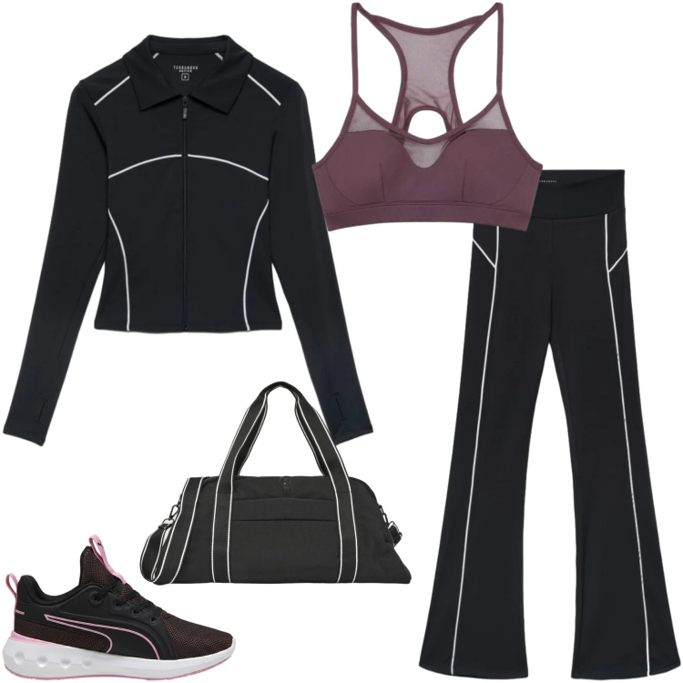 Outfit donna - Terranova Active collection. Stile Casual per Sport. Abbinamento con borse sportive, top sportivi, leggings sportivo, felpe sportive, sneakers.
