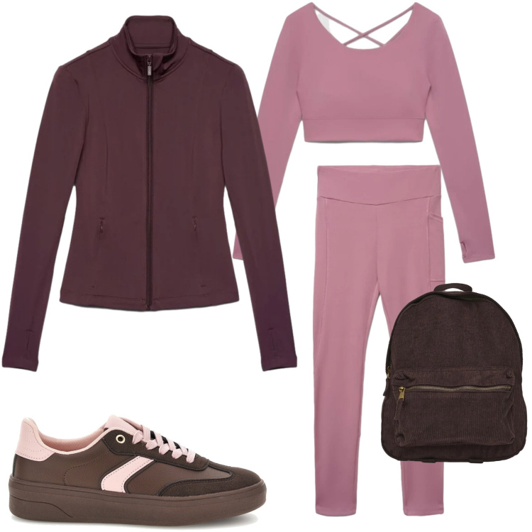 Outfit donna - Terranova Active collection. Stile Casual per Sport. Abbinamento con t-shirt sportive, zaini, leggings sportivo, felpe sportive, sneakers.