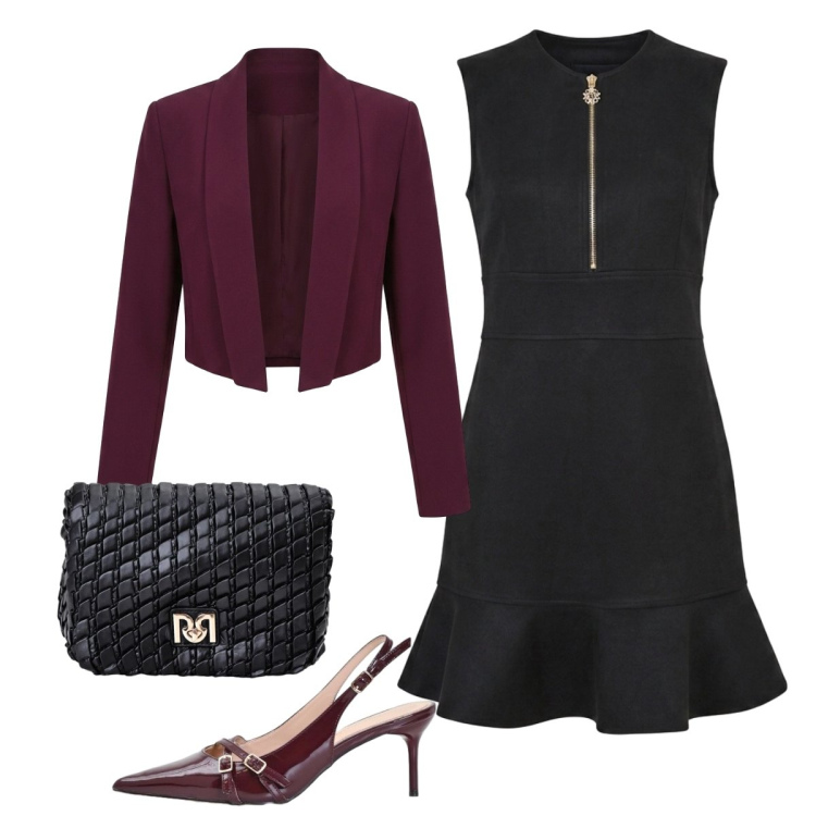 Outfit donna - In città. Stile Glamour per Serata fuori. Abbinamento con vestiti senza maniche, borse a tracolla, décolleté, blazer.