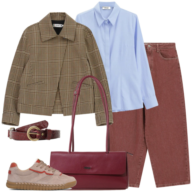 Outfit donna - La giacca alternativa. Stile Mannish per Scuola/Università. Abbinamento con camicie, borse a spalla, cinture, cappotti, jeans, sneakers.