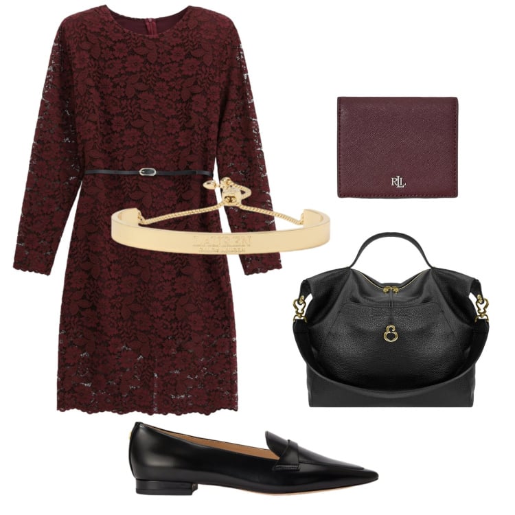 Outfit donna - Total look #2468796. Stile Vintage retrò per Serata fuori. Abbinamento con vestiti midi/longuette, borse a spalla, portafogli, braccialetti, mocassini.