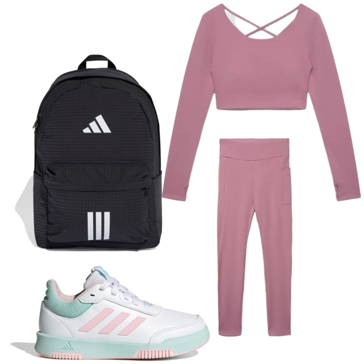 Outfit donna - Terranova Active Collection FW26. Stile Sporty chic per Sport. Abbinamento con t-shirt sportive, leggings sportivo, zaini, sneakers.