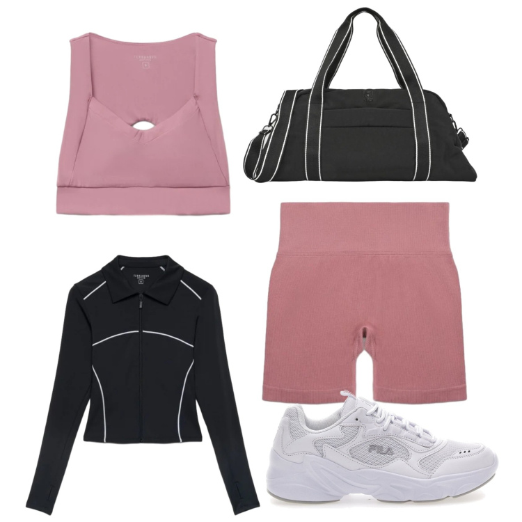 Outfit donna - Fitness Time. Abbinamento con borse sportive, top sportivi, felpe sportive, leggings sportivo, sneakers.