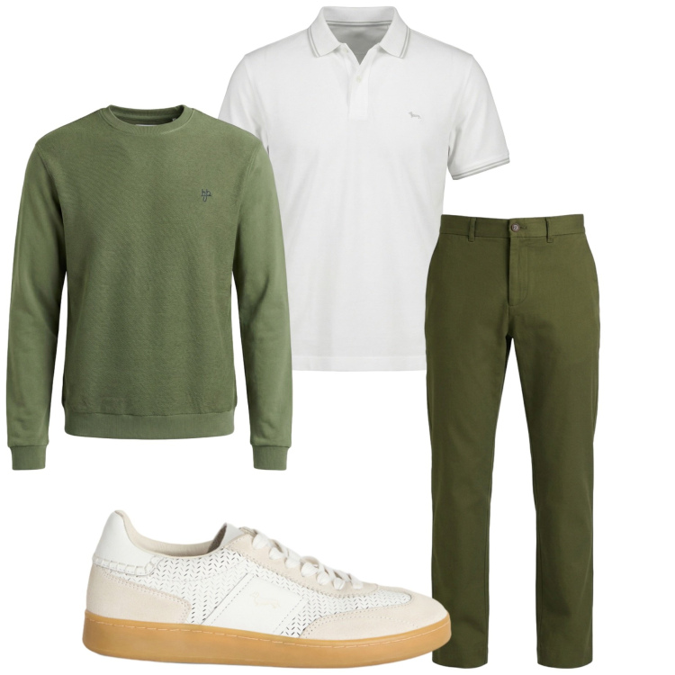 Outfit uomo - Settembre. Stile Casual per Tutti i giorni. Abbinamento con sneakers, polo, felpe, pantaloni.