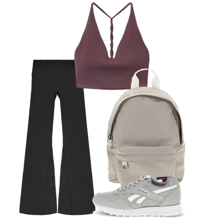 Outfit donna - Terranova - Active Collection FW26. Stile Sporty chic per Sport. Abbinamento con top sportivi, leggings sportivo, sneakers, zaini.