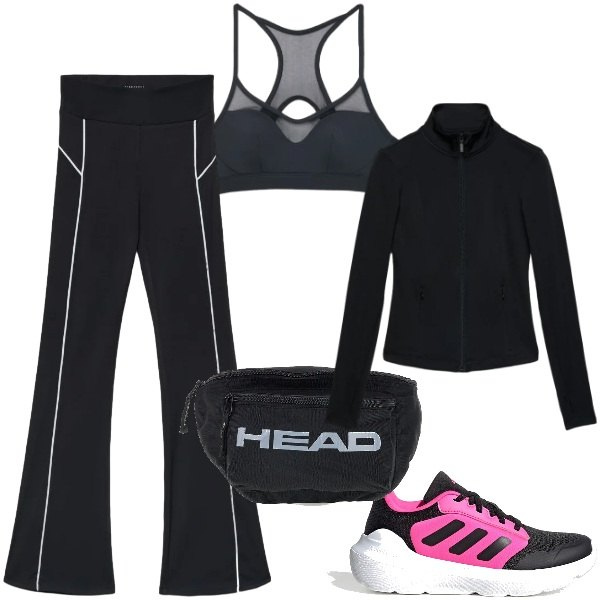 Outfit donna - Terranova - Active Collection FW26. Stile Sporty chic per Sport. Abbinamento con top sportivi, leggings sportivo, felpe sportive, sneakers, marsupi.