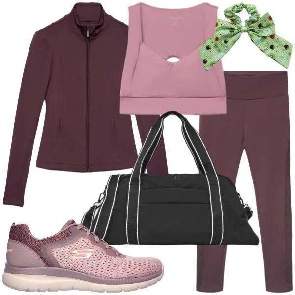 Outfit donna - Terranova Active Collection. Stile Sporty chic per Sport. Abbinamento con accessori per capelli, borse sportive, top sportivi, felpe sportive, leggings sportivo, sneakers.