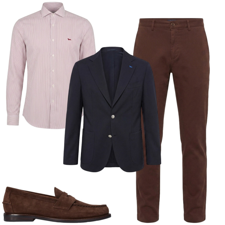 Outfit uomo - City. Stile Urban per Tutti i giorni. Abbinamento con pantaloni, giacche, camicie, scarpe stringate.