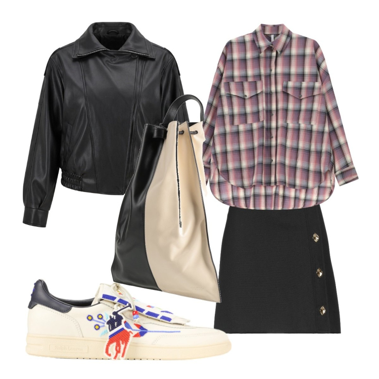 Outfit donna - Back to school. Stile Trendy per Scuola/Università. Abbinamento con minigonne, zaini, camicie, bomber, sneakers.