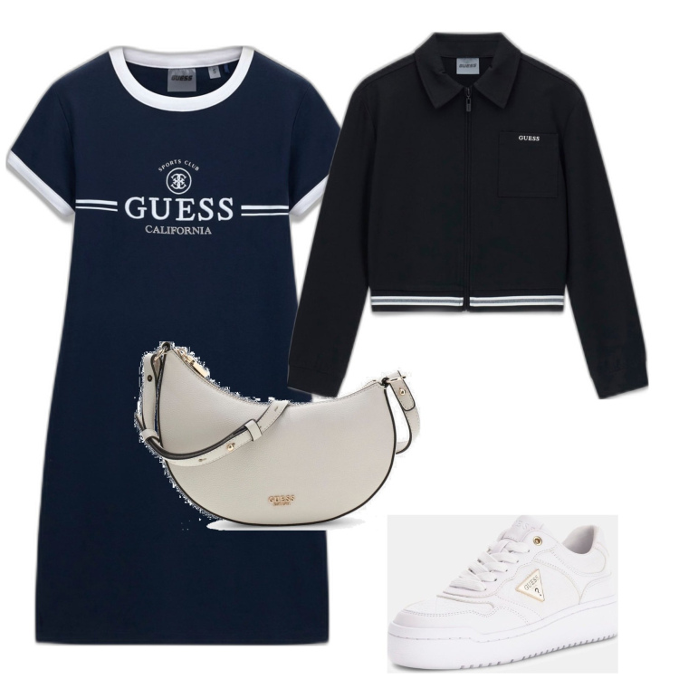 Outfit mujer - Casual chic #12329. Estilo Casual chic para Todos los días. Combinación con sneakers, bandoleras, blazers, vestidos cortos.