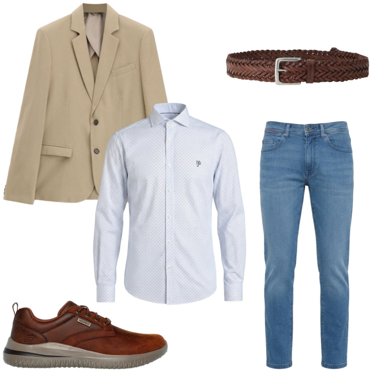 Outfit uomo - Sportivo con classe. Stile Casual per Tutti i giorni. Abbinamento con camicie, jeans slim fit, giacche, cinture, scarpe stringate.