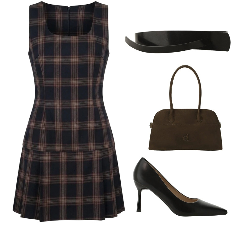 Outfit donna - Total look #2469547. Abbinamento con décolleté, borse a spalla, cinture, vestiti corti.