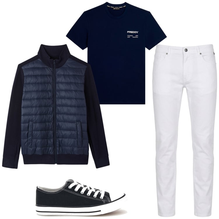 Outfit uomo - Total look #2469603. Stile Urban per Tutti i giorni. Abbinamento con pantaloni, giacche, t-shirt, sneakers.