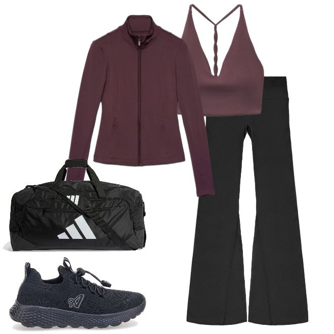 Outfit donna - Classe di zumba. Stile Sporty chic per Sport. Abbinamento con top sportivi, felpe sportive, leggings sportivo, sneakers, zaini.