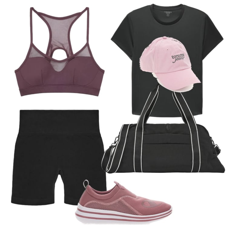 Outfit donna - Active Terranova. Stile Casual per Sport. Abbinamento con borse sportive, top sportivi, t-shirt sportive, leggings sportivo, sneakers, cappelli con visiera.