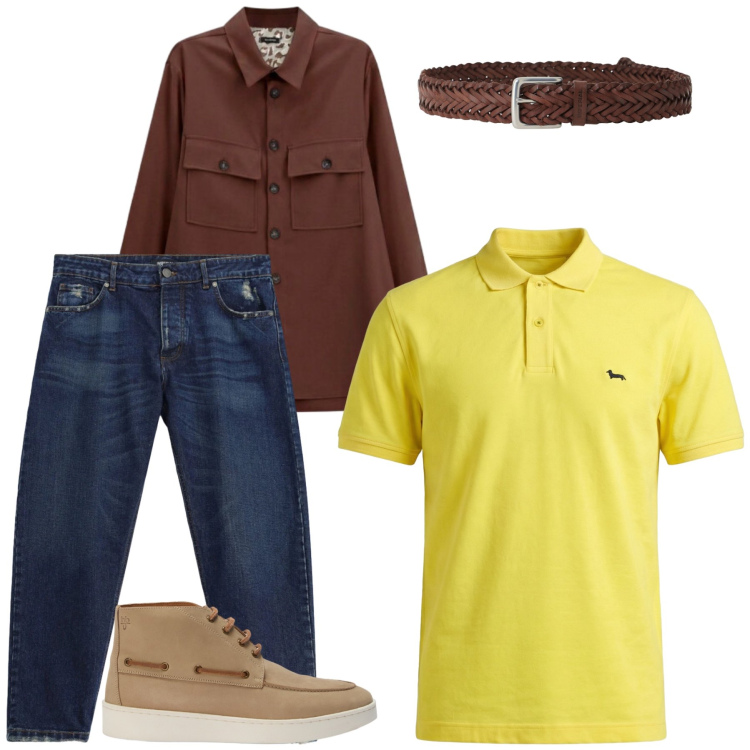 Outfit uomo - Fulvio. Stile Casual per Tutti i giorni. Abbinamento con polo, stivali e stivaletti, cappotti, jeans, cinture.