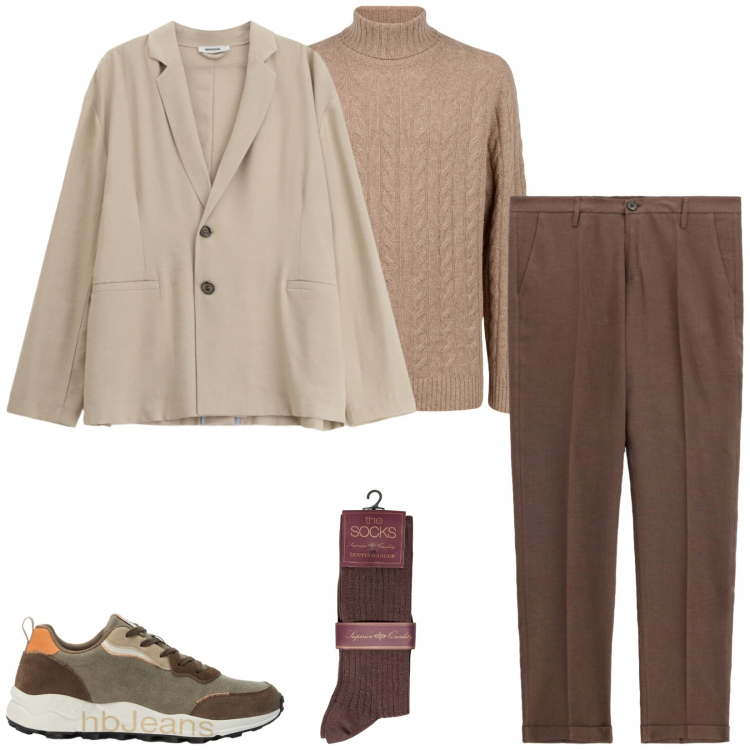 Outfit uomo - Total look #2469918. Stile Casual per Serata speciale. Abbinamento con sneakers, giacche, pantaloni, maglieria, calzini.