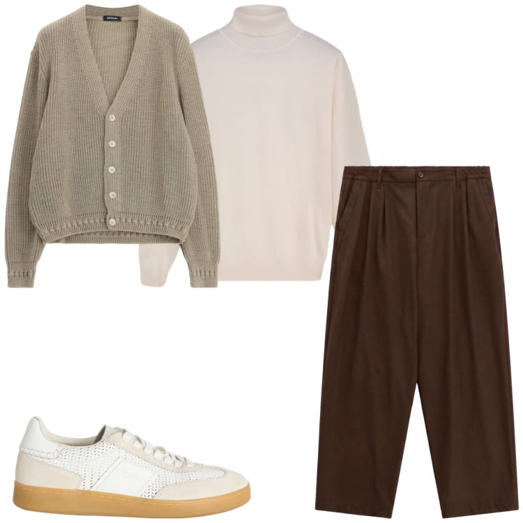 Outfit uomo - Total look #2469921. Stile Casual per Tutti i giorni. Abbinamento con sneakers, cardigans, pantaloni, pullovers.