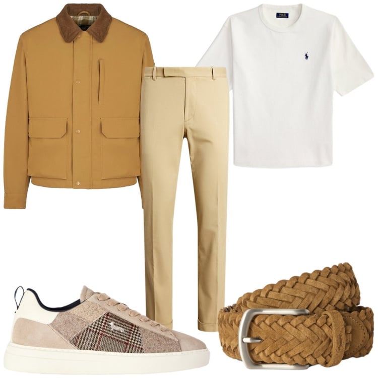 Outfit uomo - Total look #2469930. Stile Casual per Tutti i giorni. Abbinamento con sneakers, cinture, piumini, pantaloni chino, t-shirt.