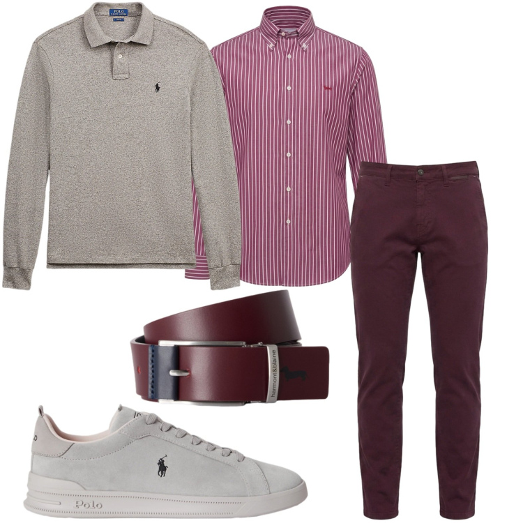 Outfit uomo - Anima casual. Stile Casual per Tutti i giorni. Abbinamento con cinture, pantaloni, camicie, polo, sneakers.