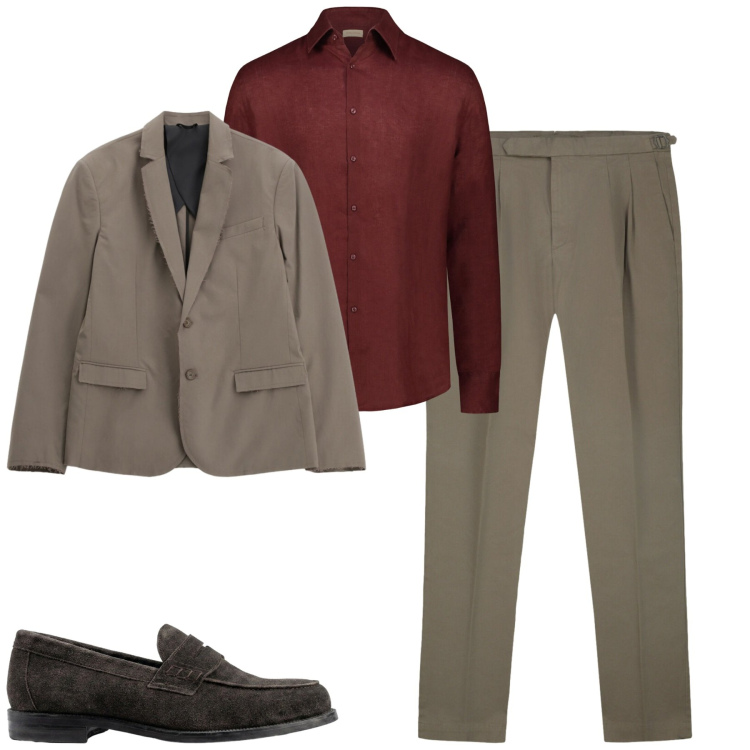 Outfit uomo - Total look #2470064. Stile Urban per Tutti i giorni. Abbinamento con giacche, pantaloni, camicie, scarpe stringate.