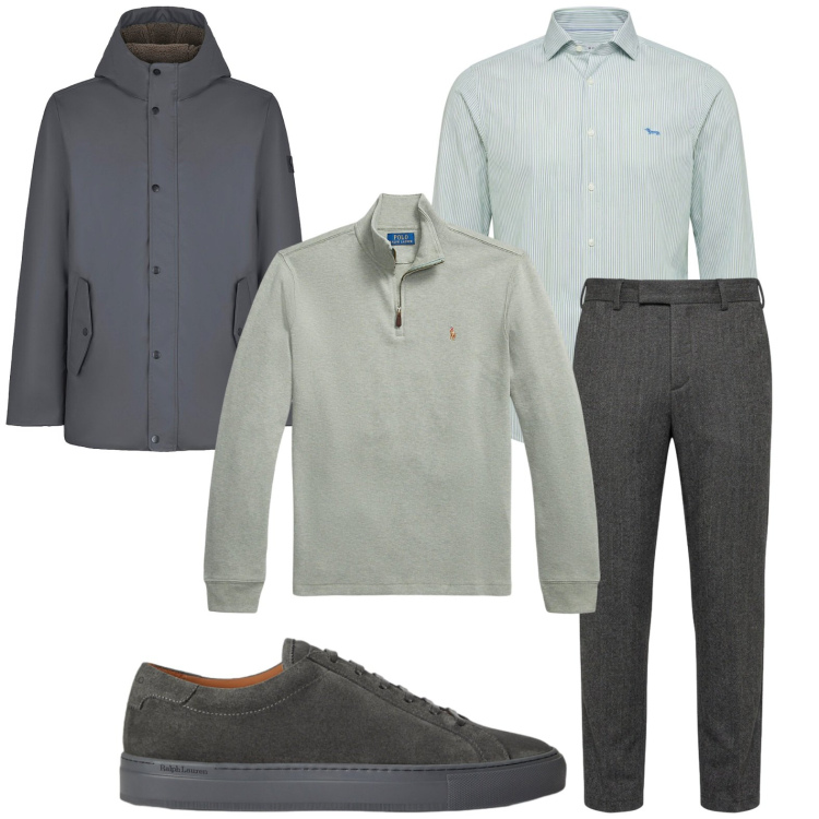Outfit uomo - Stile e classe. Stile Trendy per Tutti i giorni. Abbinamento con camicie, pantaloni, bomber, pullovers, sneakers.