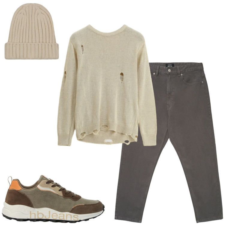 Outfit uomo - Total look #2470118. Stile Trendy per Serata speciale. Abbinamento con sneakers, maglieria, pantaloni, berretti.