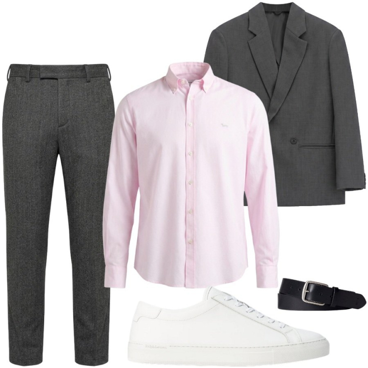 Outfit uomo - Roberto. Stile Urban per Ufficio. Abbinamento con camicie, pantaloni, giacche, sneakers, cinture.