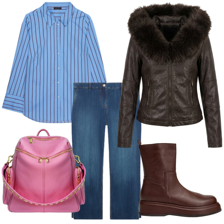 Outfit donna - Giacca urban. Stile Casual per Ufficio. Abbinamento con stivaletti, camicie, jeans dritti, zaini, giacche.