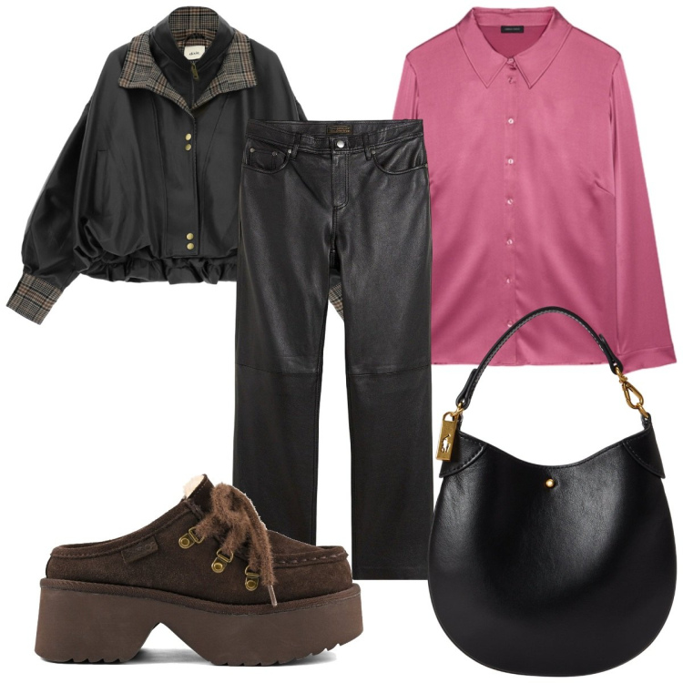 Outfit donna - Total look #2470260. Stile Casual per Tutti i giorni. Abbinamento con pantaloni, giacche, camicie, pochette, sabot.