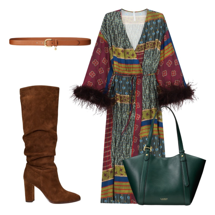 Outfit donna - inizia l’autunno a settembre. Stile Boho per Tutti i giorni. Abbinamento con vestiti midi/longuette, stivali, cinture, borse tote.
