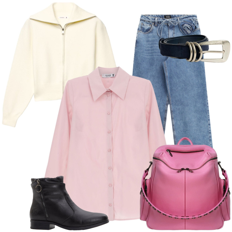 Outfit donna - Federica. Stile Casual chic per Tutti i giorni. Abbinamento con stivaletti, jeans, felpe, camicie, zaini, cinture.